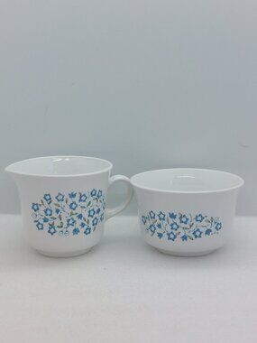 Corelle by Corning Cream & Sugar Set Blue Heather